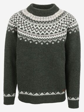 ICEWEAR Icelandic SKJALDBREIÐUR Wool Sweater in Dark Green size Small